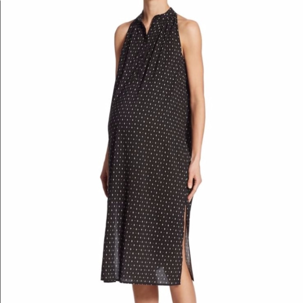 Hatch Medina Dress in Black w/ Ivory Batik Print